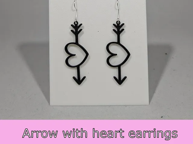 Arrow with heart earrings - 2 variants