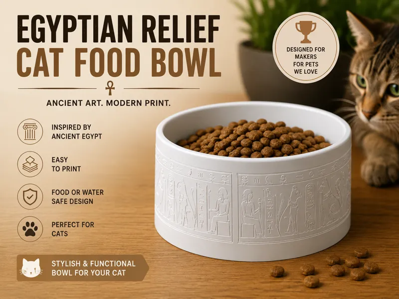 Egyptian Relief Cat Bowl