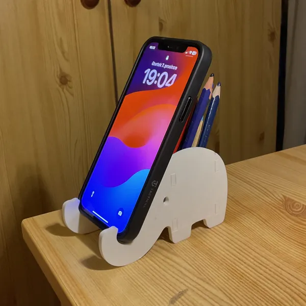 Éléphant support téléphone / porte-crayons