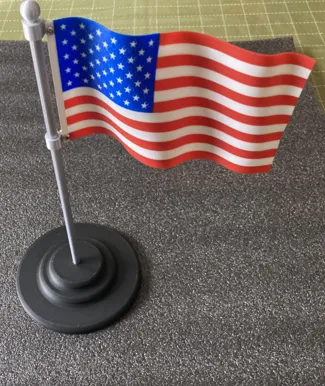 Customizable US Flag with flagpole and base.
