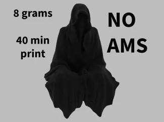 Sad Black Ghost Sitting