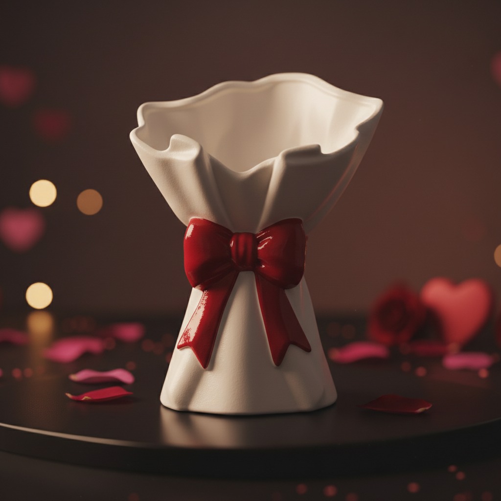 Miniatura 2 do modelo 3D The "Forever Bouquet" Valentine's Vase