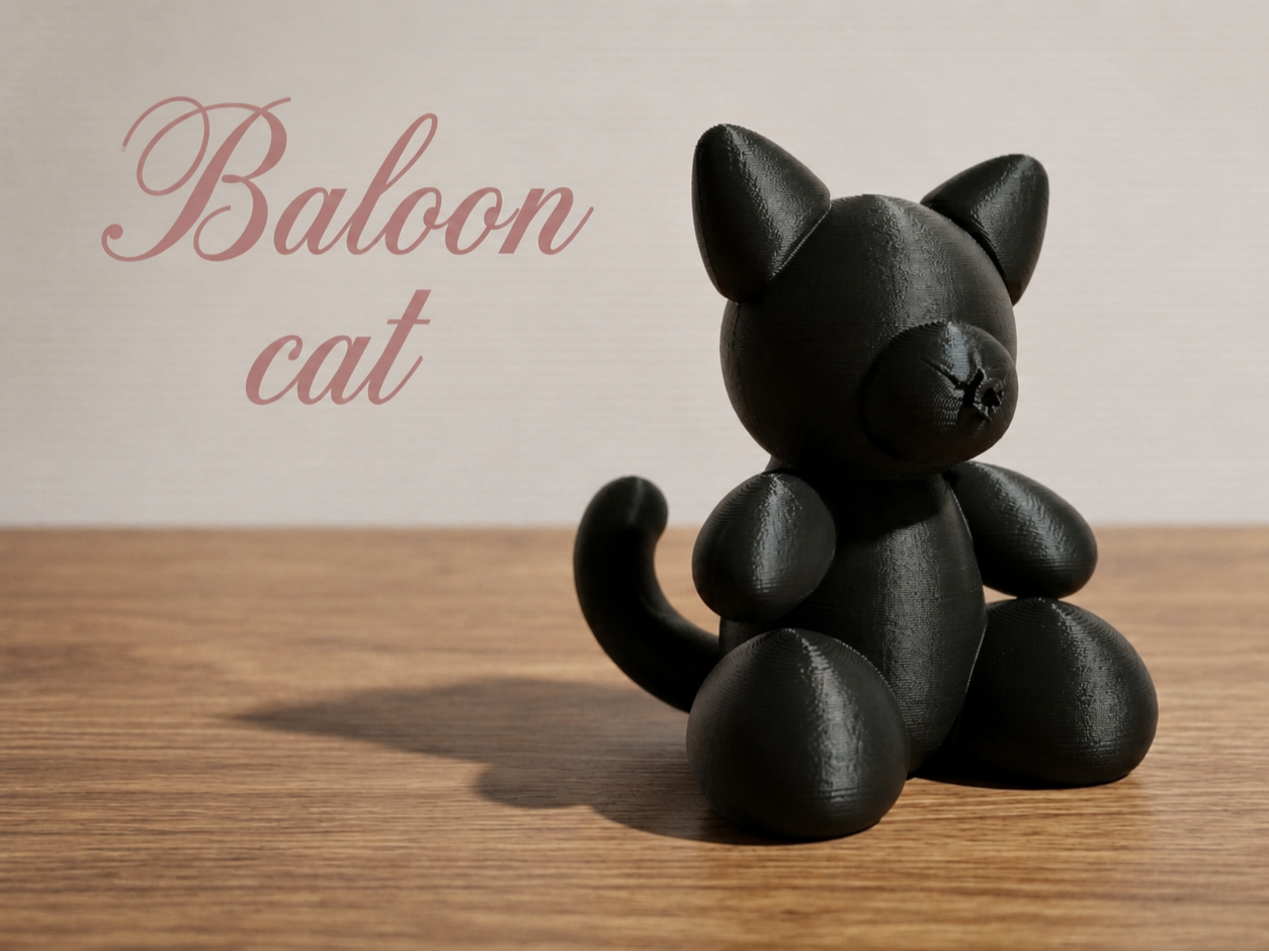 Balloon Cat — Decorative 3D Printed Sculpture