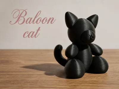 Balloon Cat — Decorative 3D Printed Sculpture