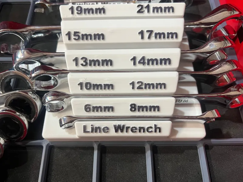 Craftright Flare Nut Spanner Set (gridfinity) 