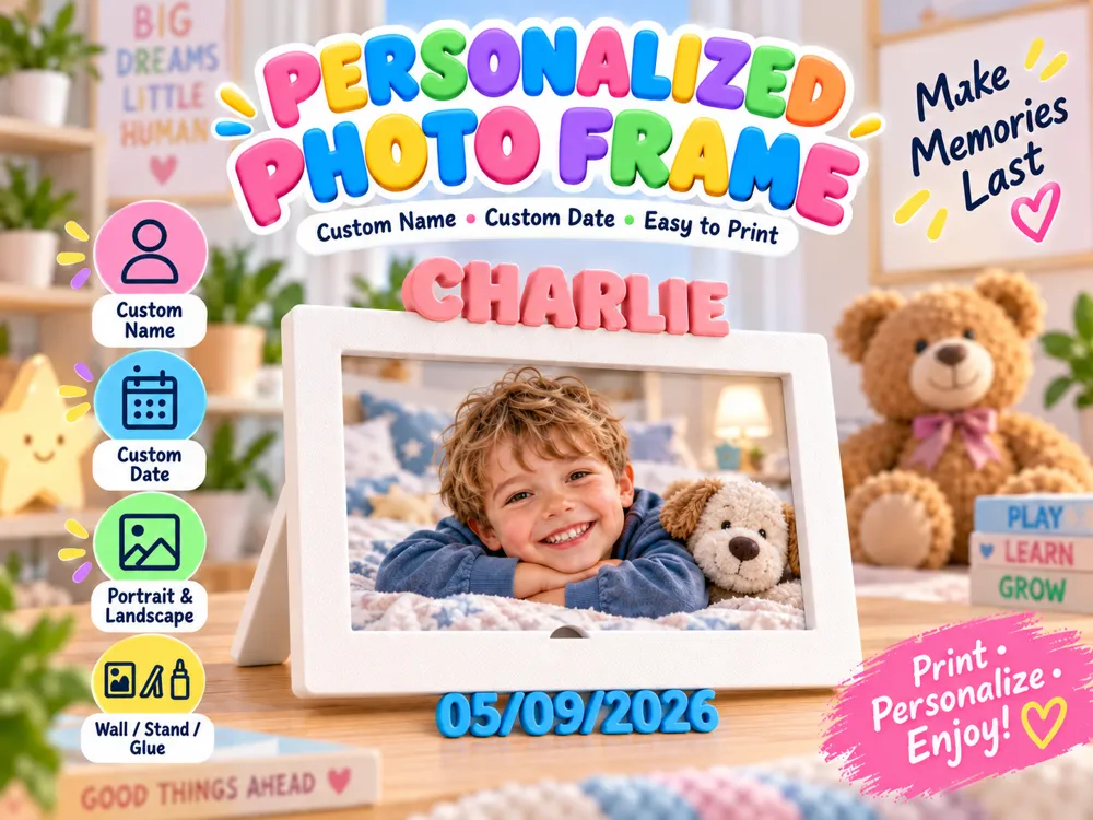 Personalized Photo Frame Generator - Custom - Free 3D Print Model ...