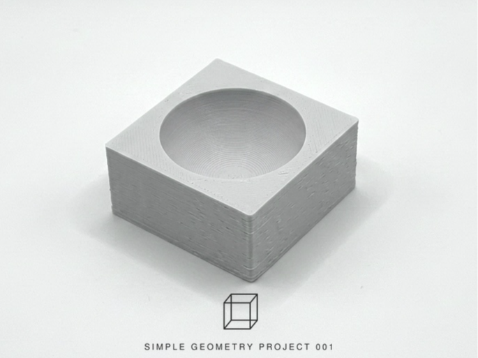 001- HALF CUBE CUT BY HALF SPHERE