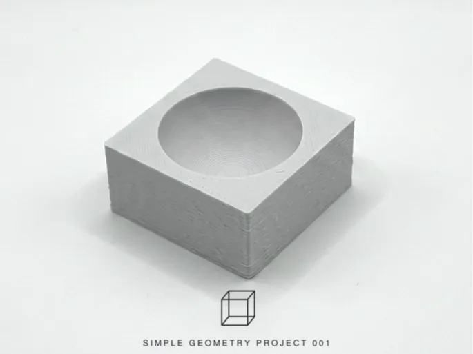 001- HALF CUBE CUT BY HALF SPHERE