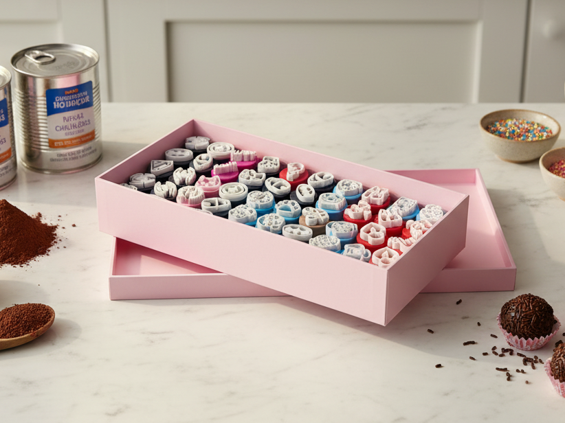Brigadeiro Stamp Storage Box with Lid – 50 Slots
