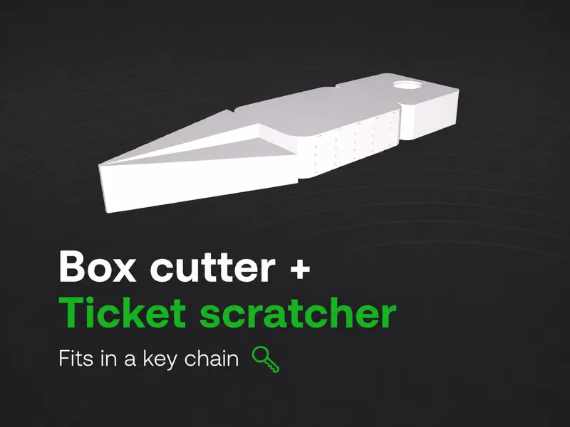 Box Cutter key ring + Ticket Scratcher