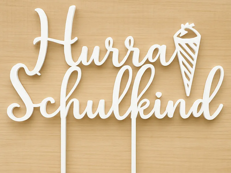 Cake Topper: Hurra Schulkind (Einschulung/School)