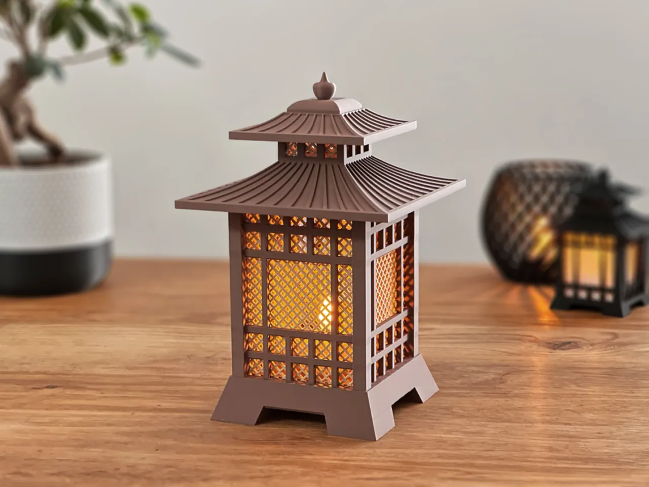 Japanese LED Lamp / Tea Light Lantern view 2