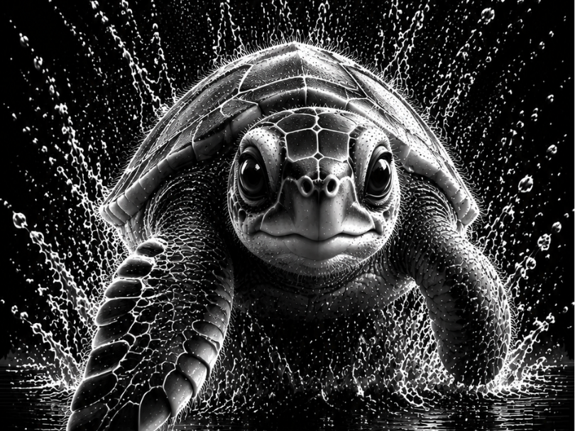 Bookmark/collectible card Turtle EASY PRINT