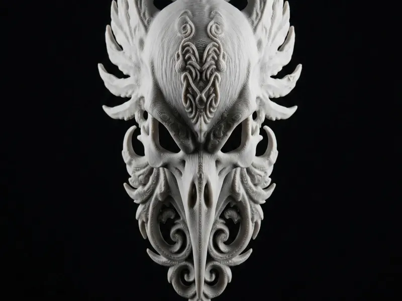Mystischer Ornament-Vogelschädel Fantasy Wanddeko