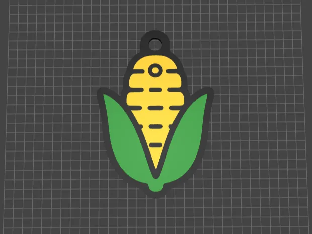 Cartoon Corn Keychain – 3D Printable Model