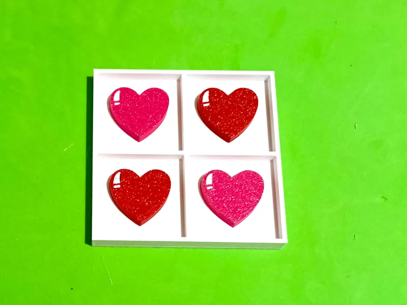 Valentine Heart x4 - pop art magnet