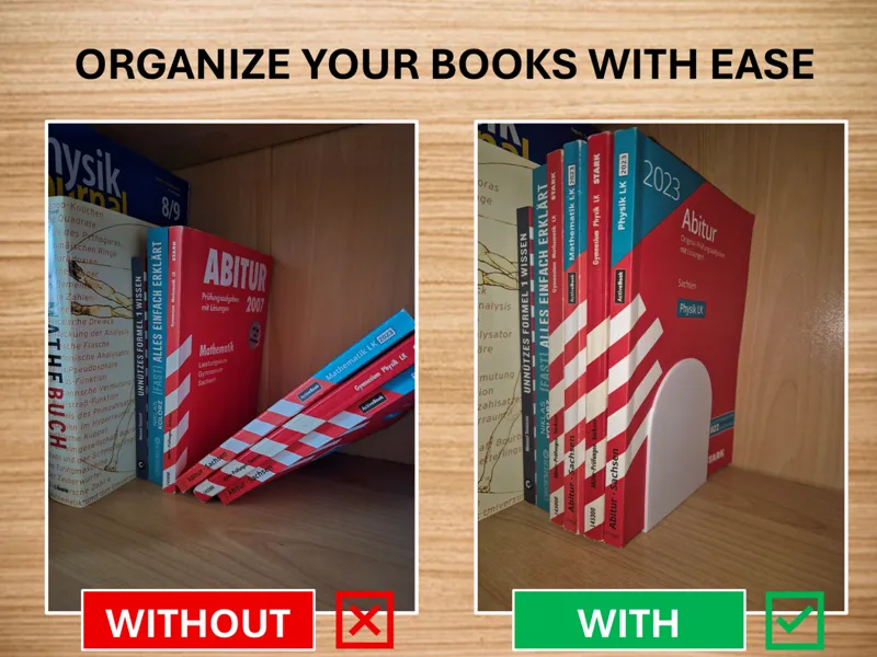 Minimalist Bookend for Clean and Organized Shelves
