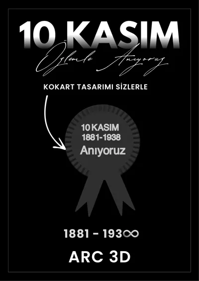 Badge commémoratif Atatürk du 10 novembre, Design spécial, ornement décoratif à collectionner