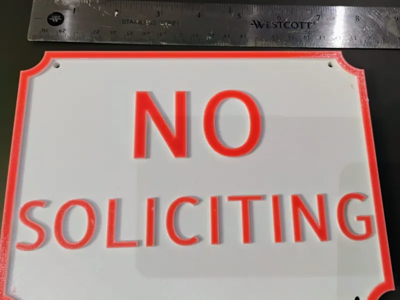 No Soliciting Sign 8x6in (200mm W x 150mm H)