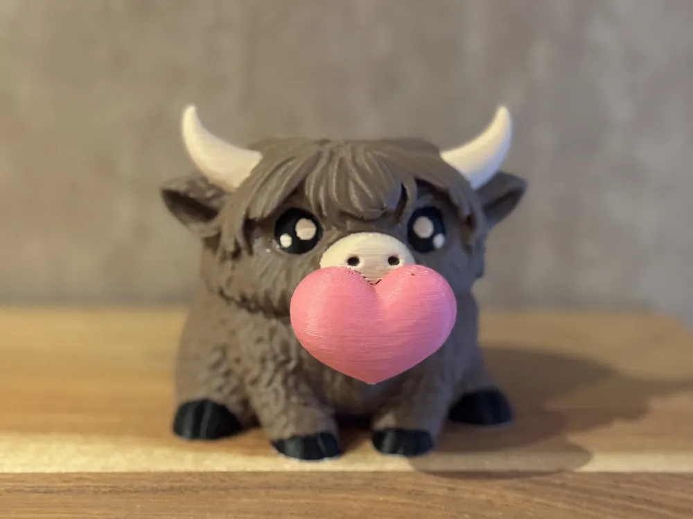 Highland Cow Bubblegum Pen or Toothbrush Holder - Free 3D Print Model ...