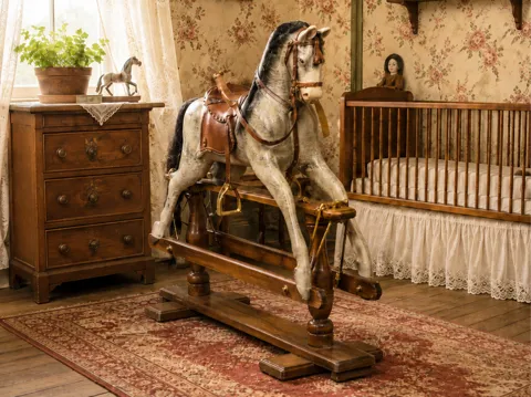 Figura decorativa: Miniature Victorian Rocking Horse — referencia de MakerWorld