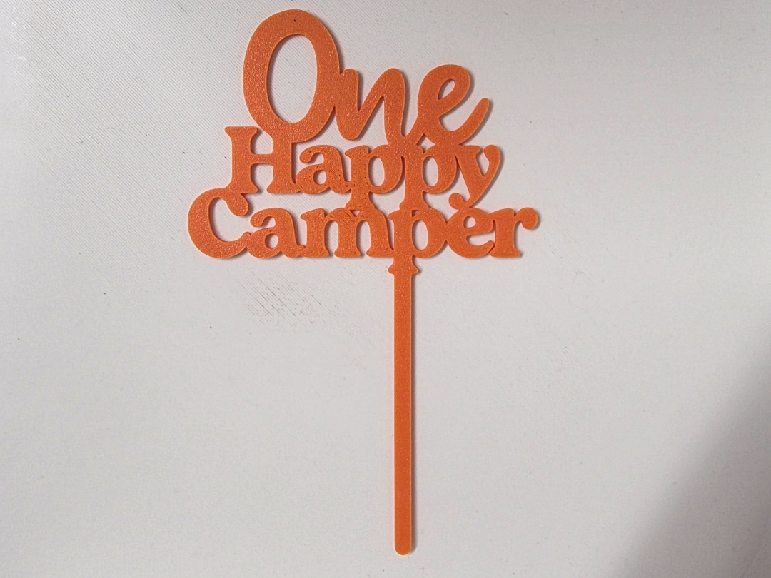 One Happy Camper Cake Topper