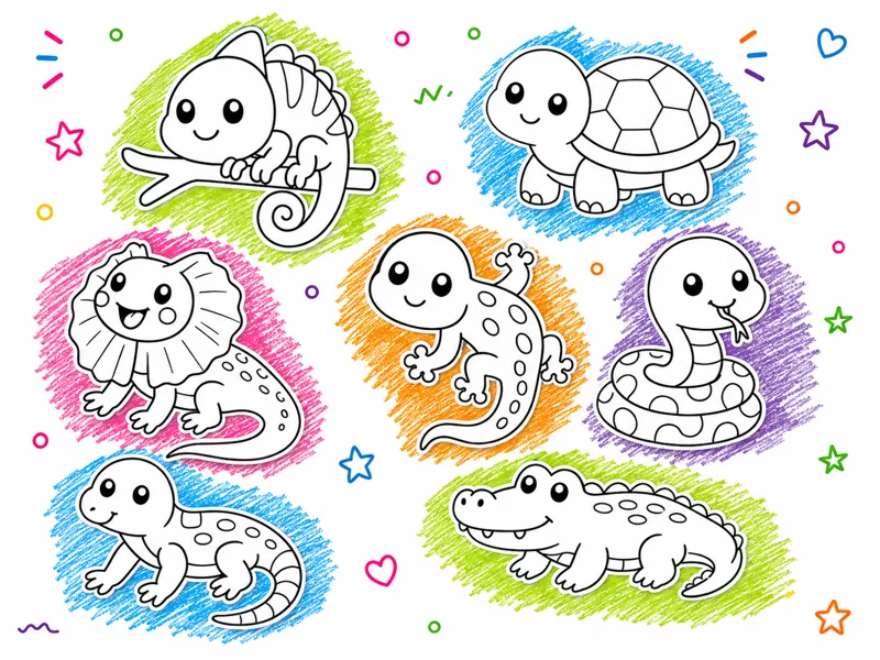 Reptiles para Pintar ¡Diversión para los Peques! 