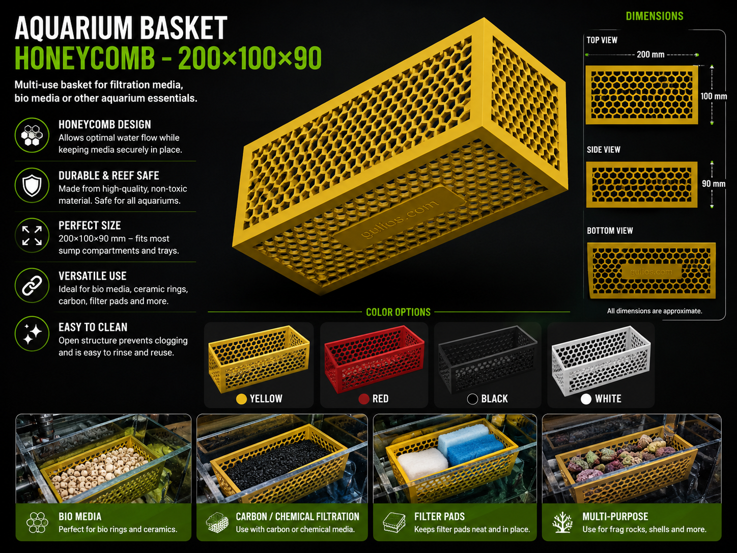 Aquarium Basket Honeycomb – 200×100×90