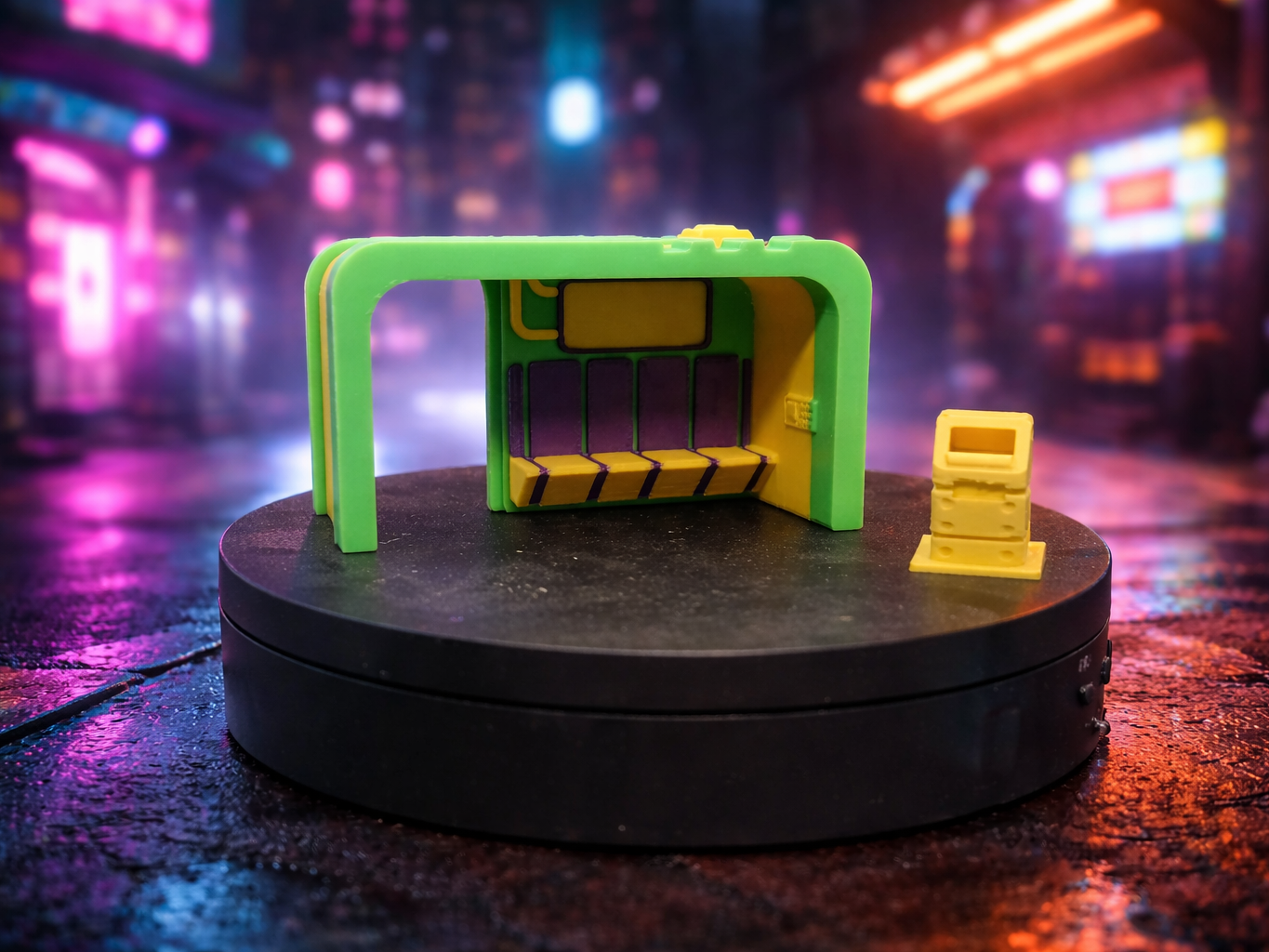 FHW 28mm Scale CyberPunk Bus stop set