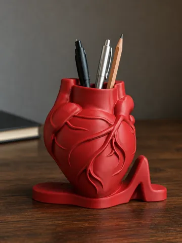 Soporte: Anatomical Heart Pen & Pencil Holder with ECG — vista de referencia 2
