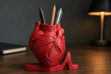 Soporte: Anatomical Heart Pen & Pencil Holder with ECG — vista de referencia 4