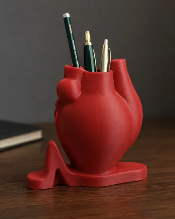 Soporte: Anatomical Heart Pen & Pencil Holder with ECG — vista de referencia 5