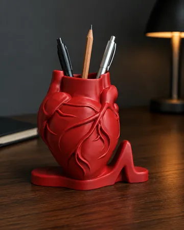 Soporte: Anatomical Heart Pen & Pencil Holder with ECG — vista de referencia 3