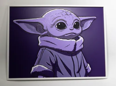 Purple Grogu Portrait - HueForge Filament Art
