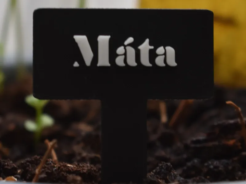 Flower Label - CZ inscription