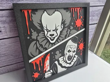 Cuadro decorativo en 3D: Killer Clowns - Horror HueForge — vista de referencia 5