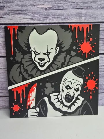 Cuadro decorativo en 3D: Killer Clowns - Horror HueForge — vista de referencia 2