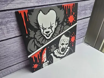 Cuadro decorativo en 3D: Killer Clowns - Horror HueForge — vista de referencia 4