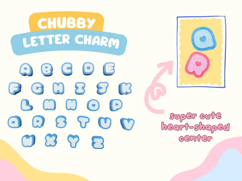 Llavero: Chubby Letter Charms — referencia de MakerWorld