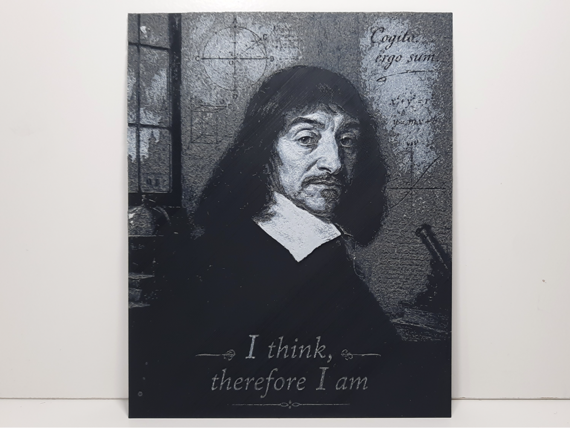 Rene Descartes Portrait Hueforge - V1
