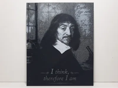 Rene Descartes Portrait Hueforge - V1