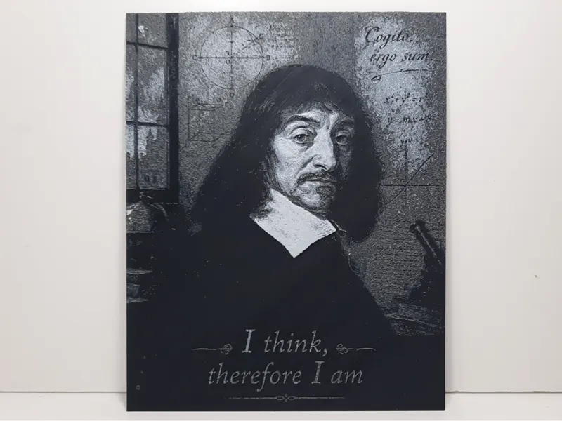 Rene Descartes Portrait Hueforge - V1