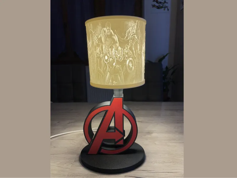 lampe bureau lithophanie avengers