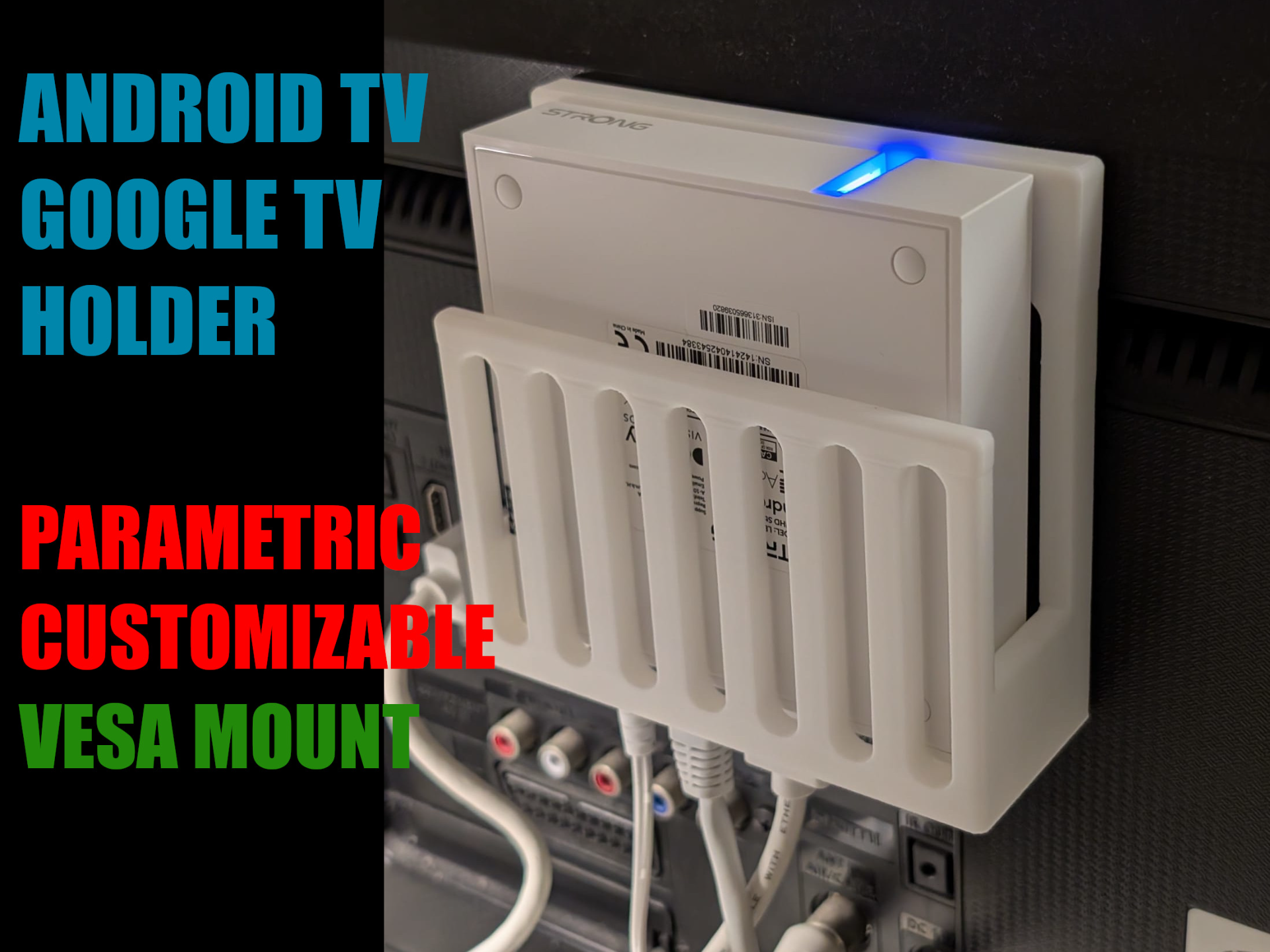 Universal Android TV Box Holder (Parametric, VESA)