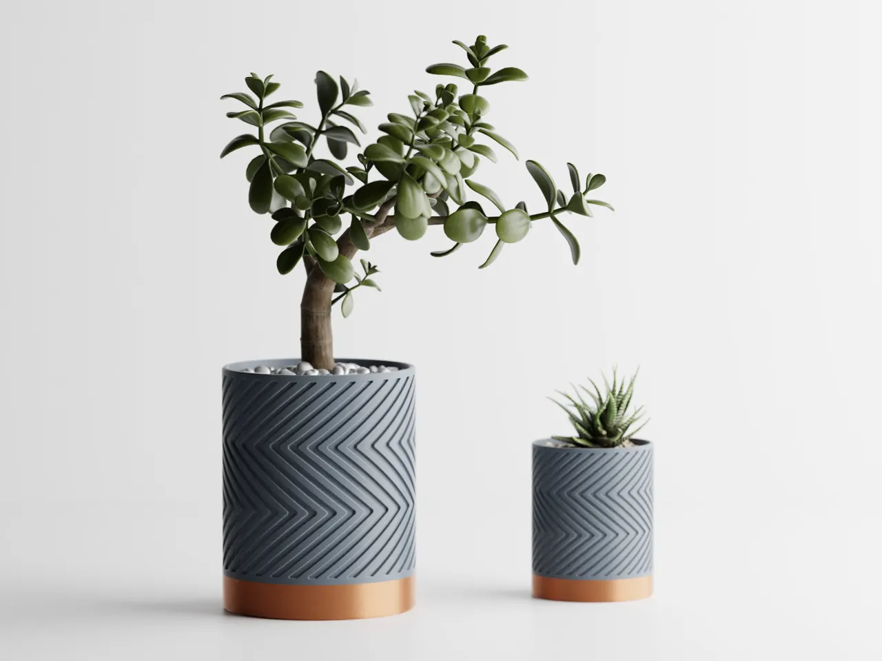 Plant Pot 2 Color ZigZag view 3