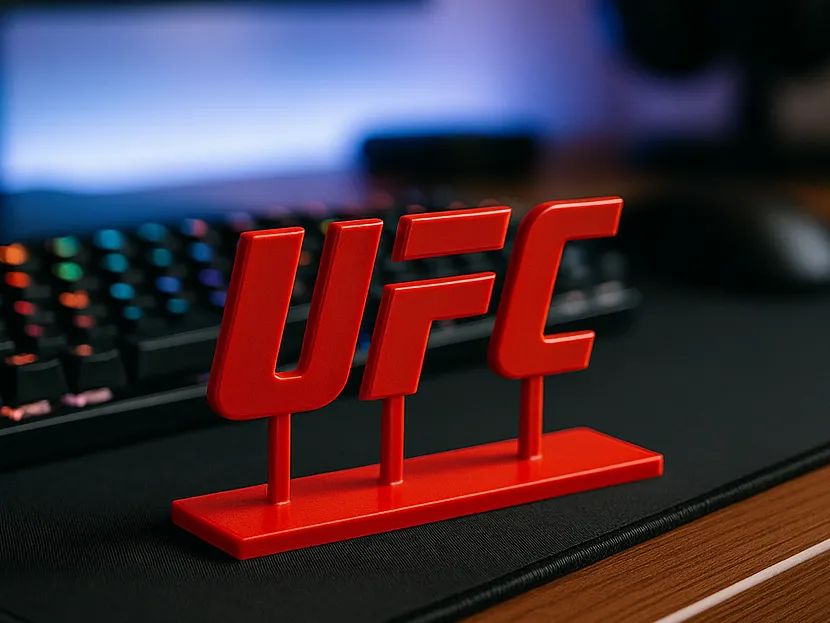 UFC Logo Desk Stand 3D model 18 x 9 cm - Free 3D Print Model - MakerWorld