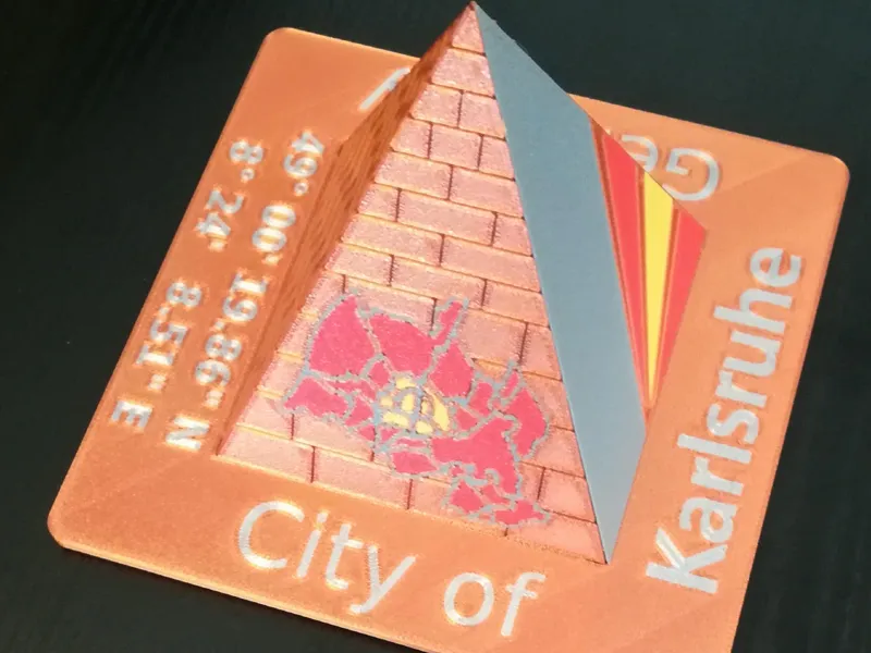 Karlsruhe Pyramid with Logo, Map & Coat of Arms