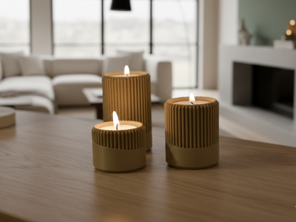 Japandi tealight holders
