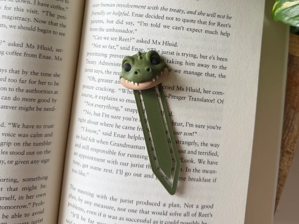 Accesorio de lectura: Crocodille bookmark. Referencia del modelo original.