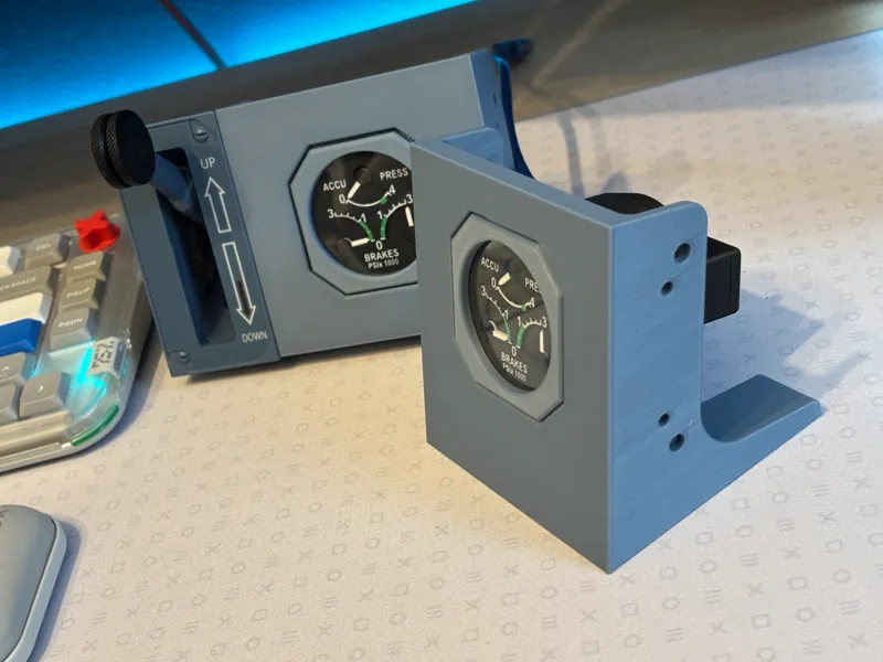 A320 Brake Press Gauge DeltaHC Desk/Winctrl Mount